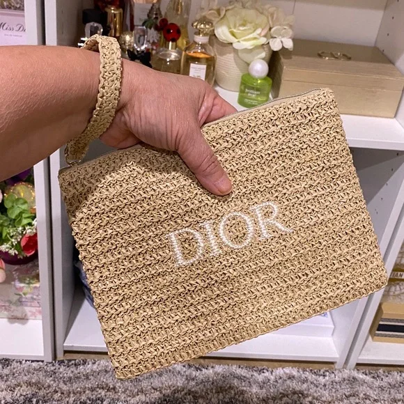 Dior Raffia Clutch Wristlet - Picture 8 of 9
